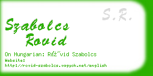 szabolcs rovid business card